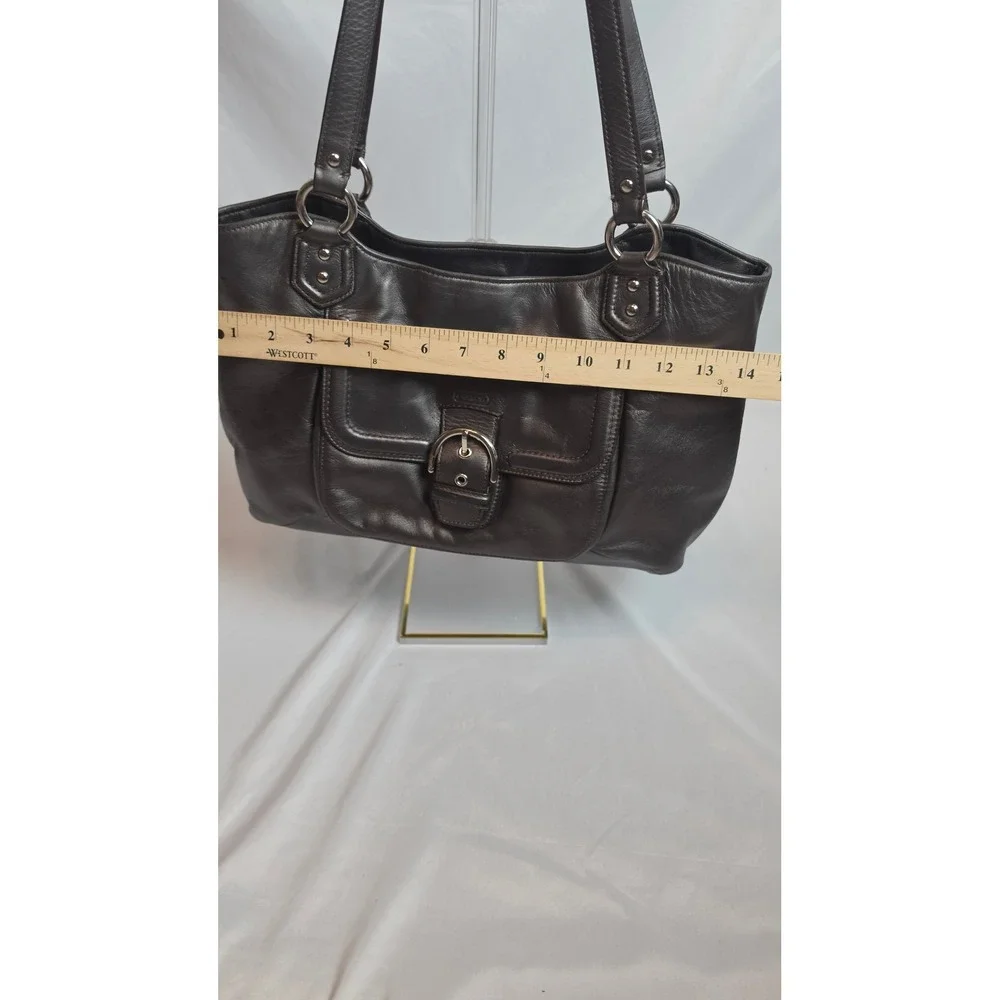 Coach Soho Buckle Flap Hobo Bag  Silver leather Leather Tote F24961